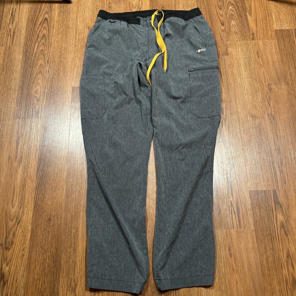 CARHARTT Force Scrub Pants Mens L Gray Heather Cargo Utility Drawstring Stretch